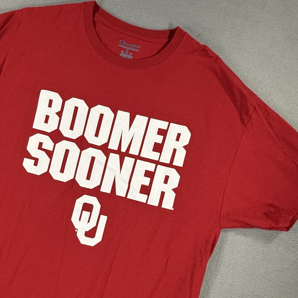 Oklahoma Sooners Boomer Sooner Champion T-Shirt XL Red NCAA Football